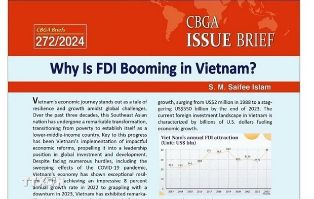 Bangladesh centre's report highlights Vietnam's success in FDI attraction