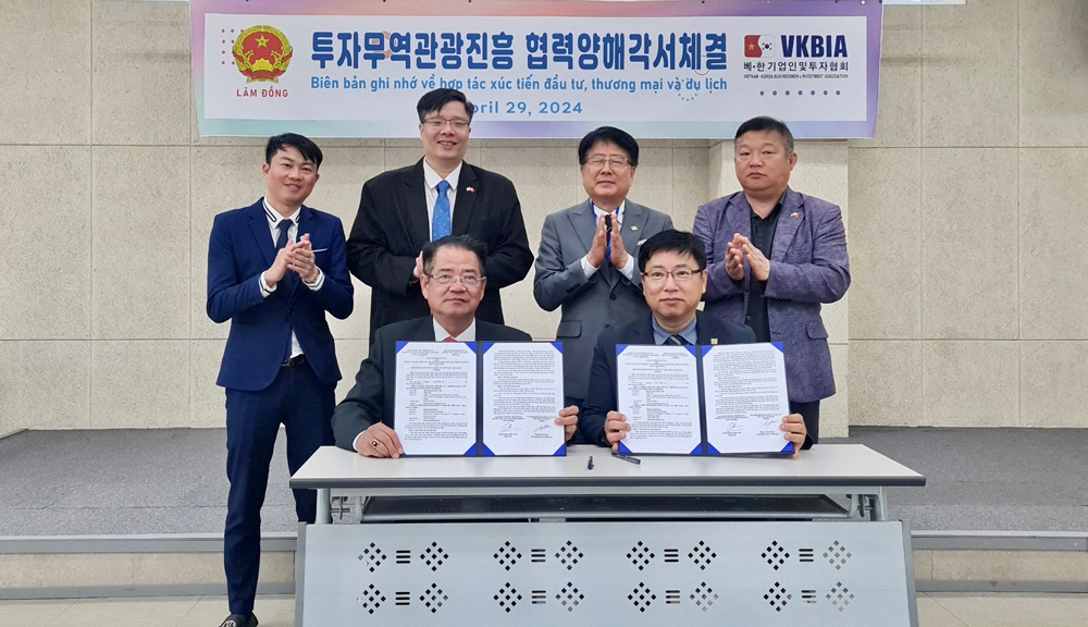 Lâm Đồng ký kết Bản ghi nhớ hợp tác với Hiệp hội Doanh nhân và Đầu tư Việt Nam - Hàn Quốc